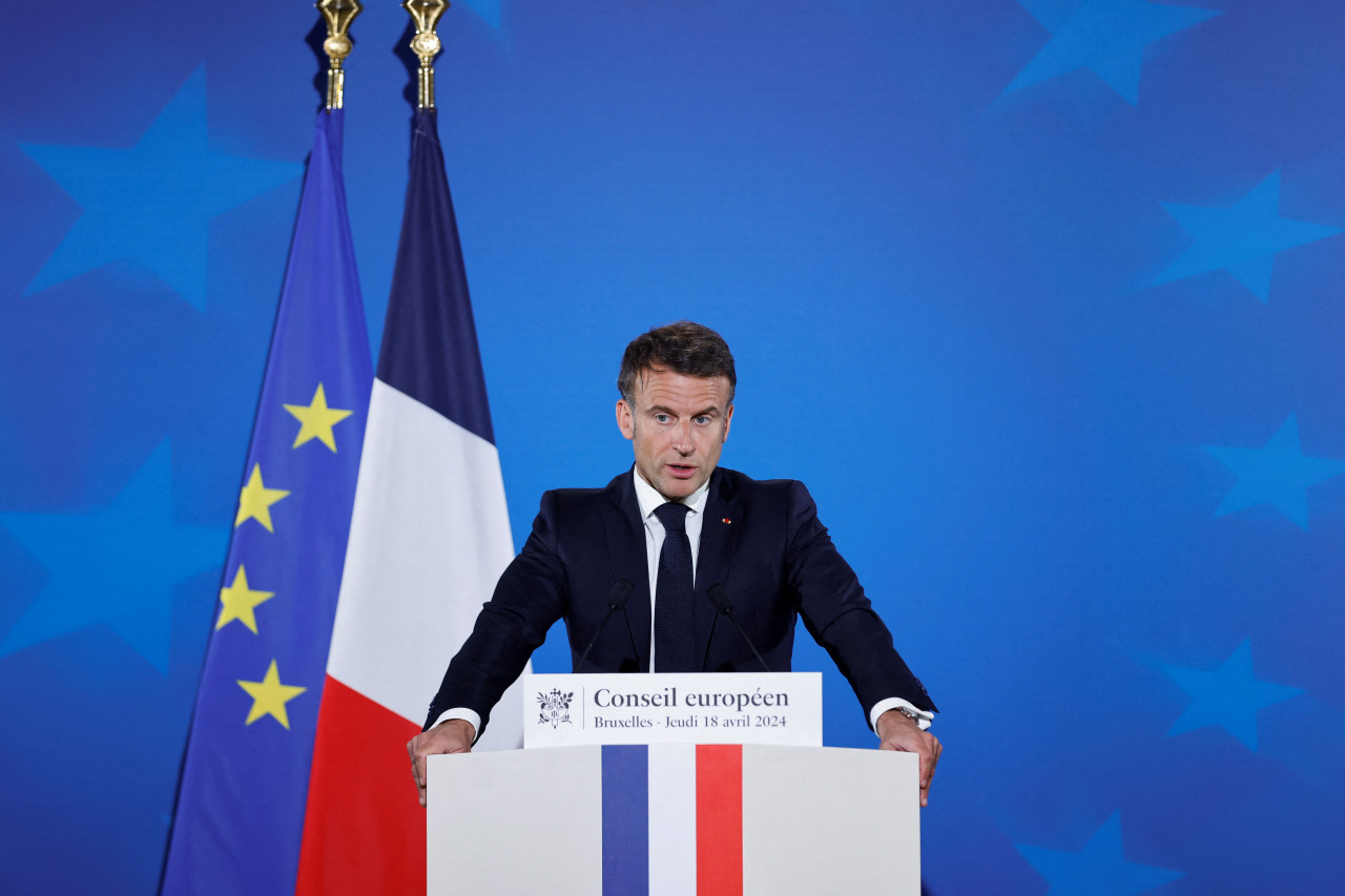 El presidente de Francia, Emmanuel Macron, durante una cumbre de líderes de la Unión Europea en Bélgica. Foto: Reuters