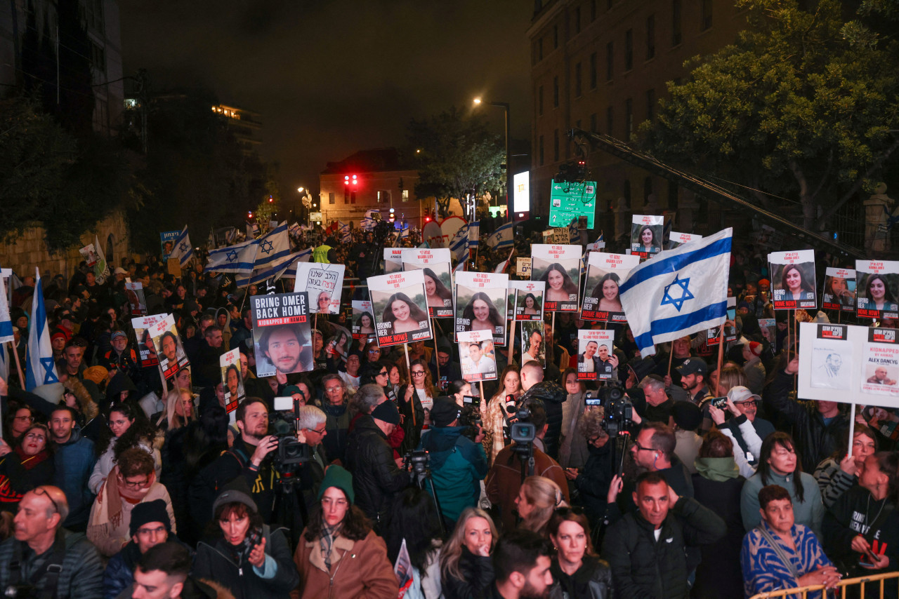 Marcha en Israel por la liberación de los rehenes. Foto: Reuters.