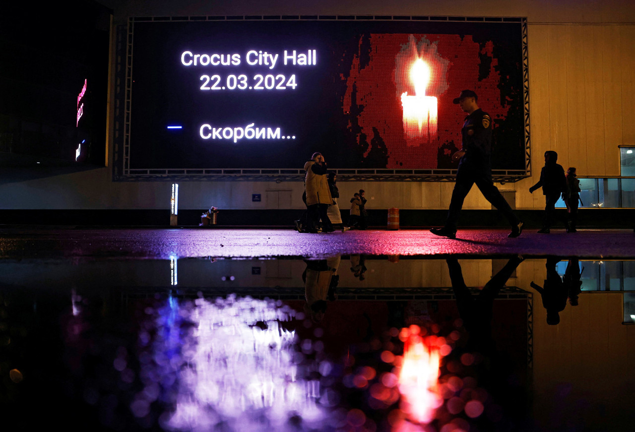 Mensajes tras el atentado en Moscú. Foto: Reuters.