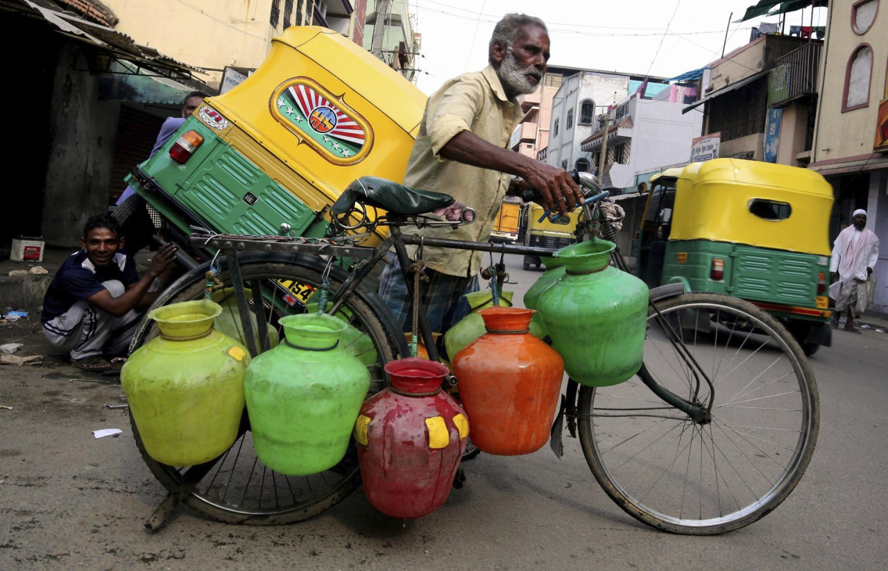Crisis hídrica en India. Foto: EFE.