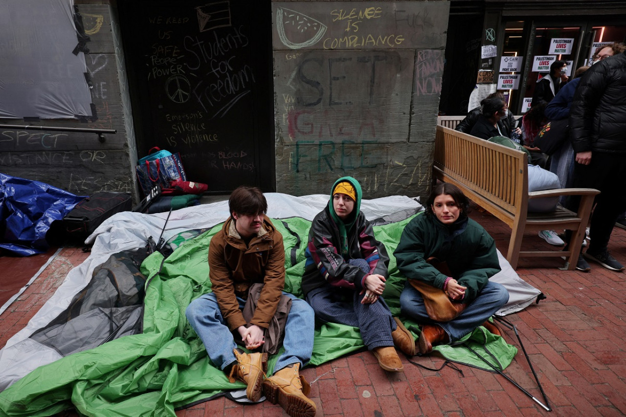 Protestas propalestinas en Boston. Foto: Reuters.