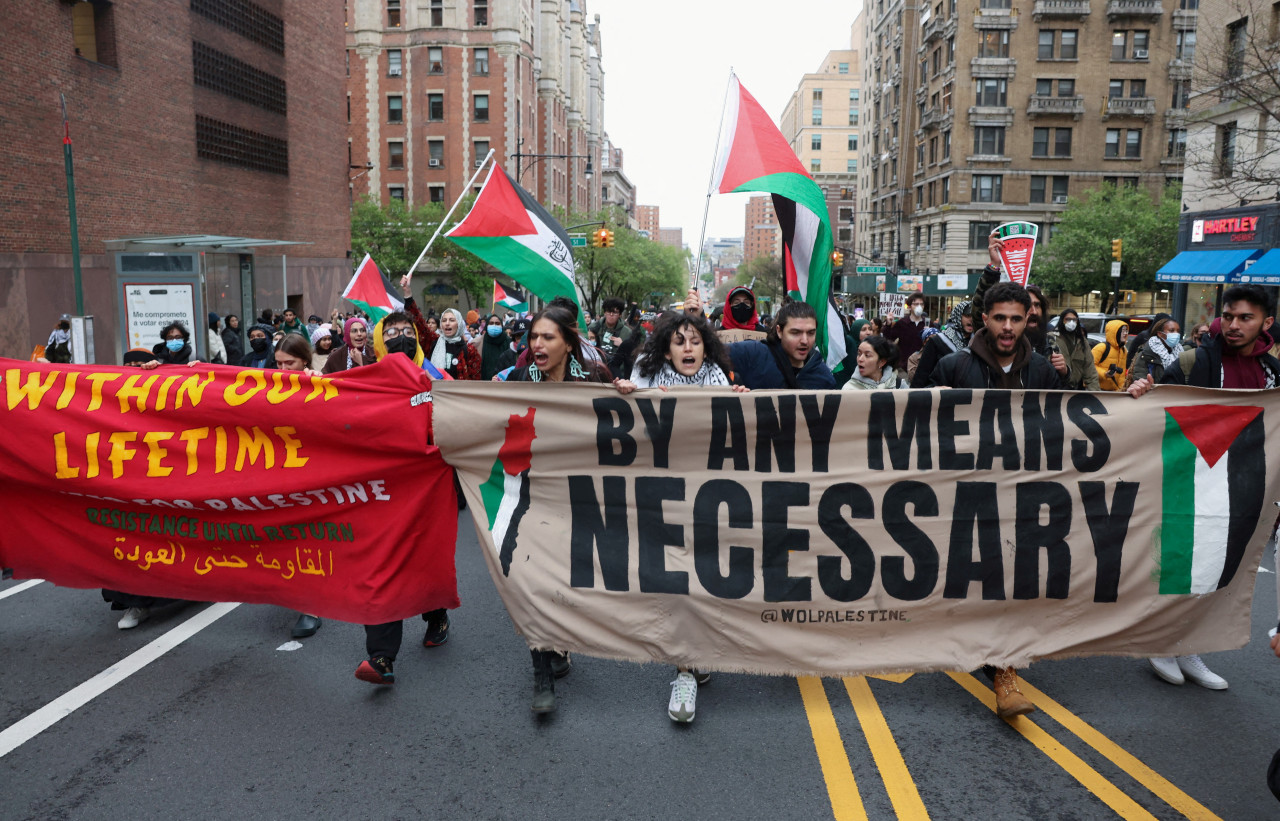 Manifestaciones en universidades de Estados Unidos contra el genocidio en Gaza. Foto: EFE.